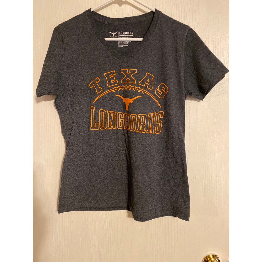 Texas Longhorns T-Shirt Womens S Gray V-Neck Graphic Tee Longhorn Apparel
0343